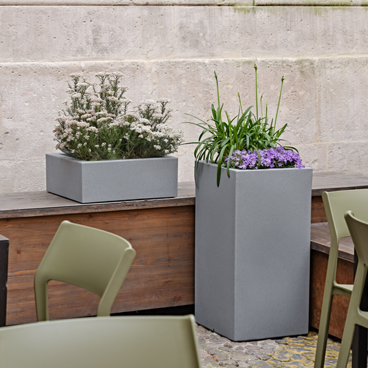 ქოთანი „სკიო კუბი ალტო“ 80სმ, მოცისფრო ნაცრისფერი