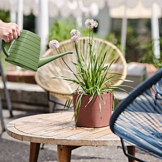 ქოთანი „კაპრი“ 19/24სმ, ყავისფერი ხის ფაქტურით
