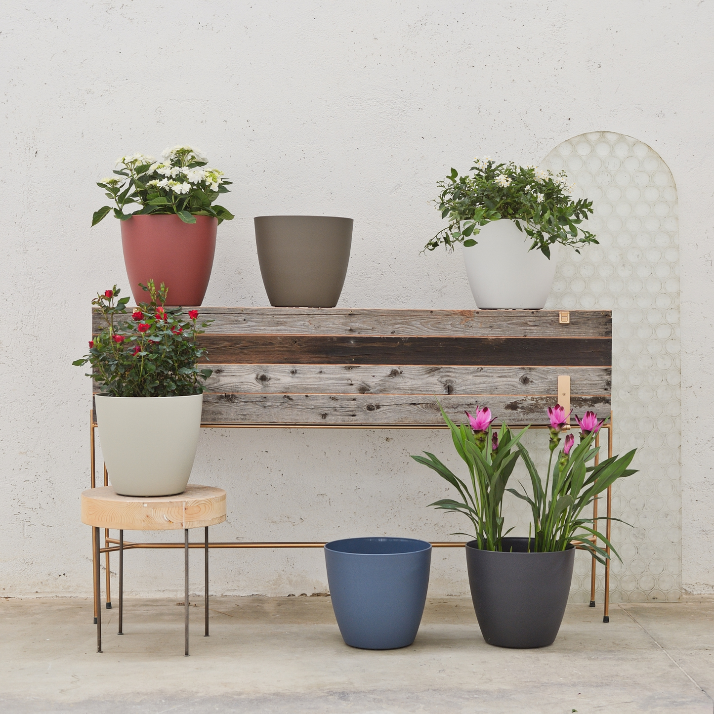 ქოთანი „ბაიონი“ ⌀30/35სმ, მუქი ნაცრისფერი