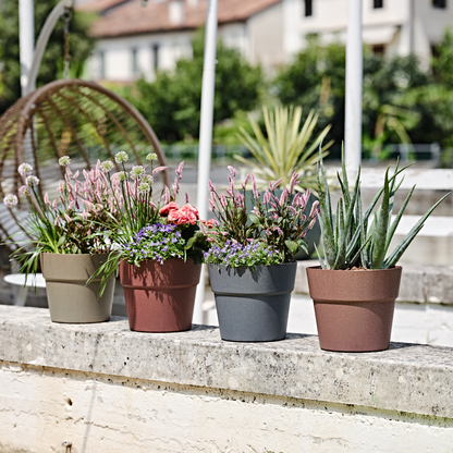 ქოთანი „ანდრომედა“ 28/38/48სმ, მომწვანო ნაცრისფერი ხის ფაქტურით