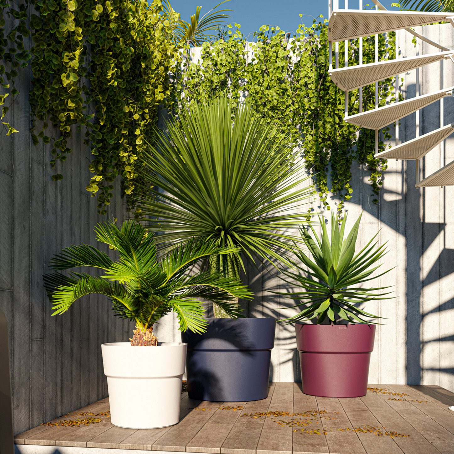 Flowerpot ANDROMEDA 28/38cm BOURGOGNE