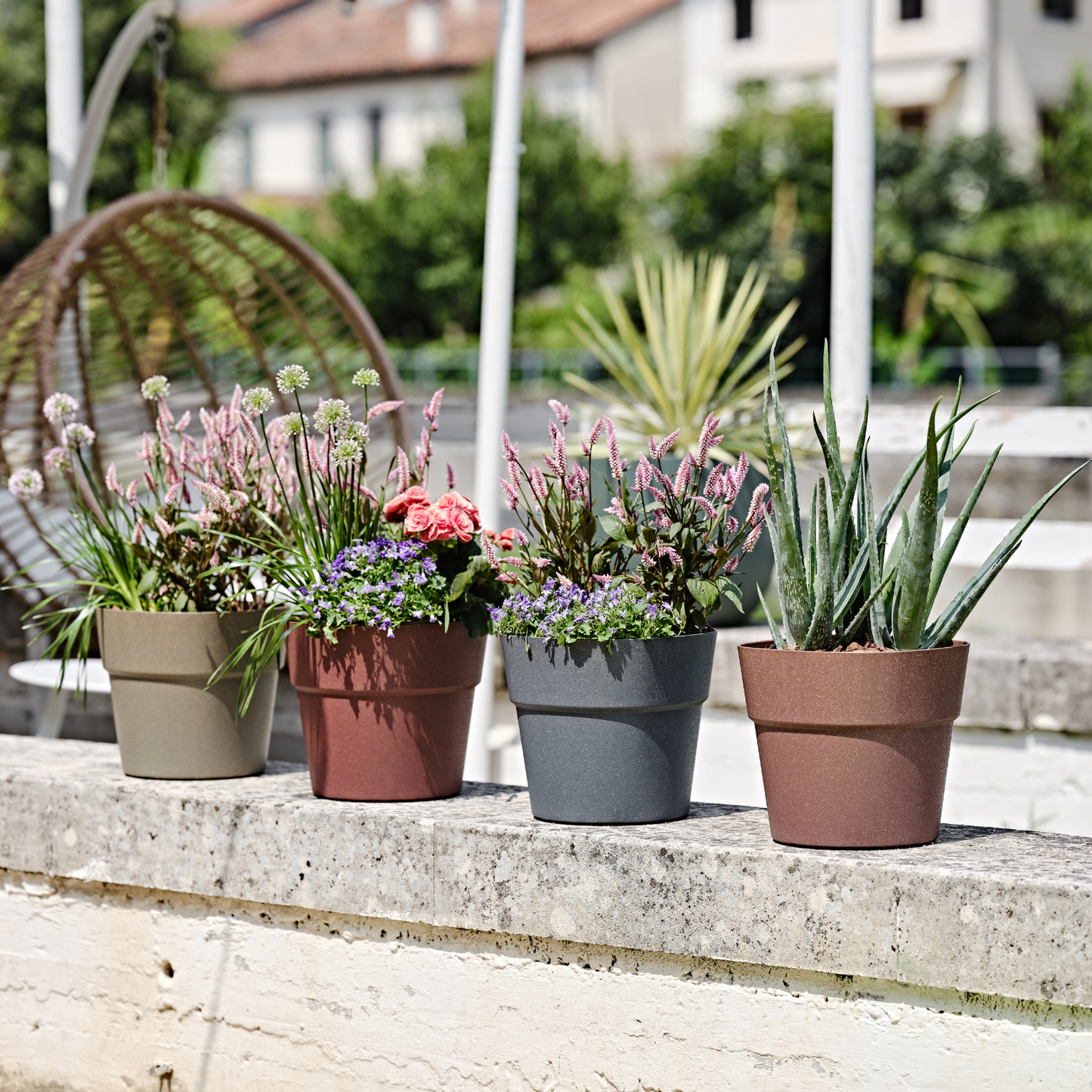 ქოთანი „ანდრომედა“ 28/48სმ, ლურჯ-ნაცრისფერი ხის ფაქტურით