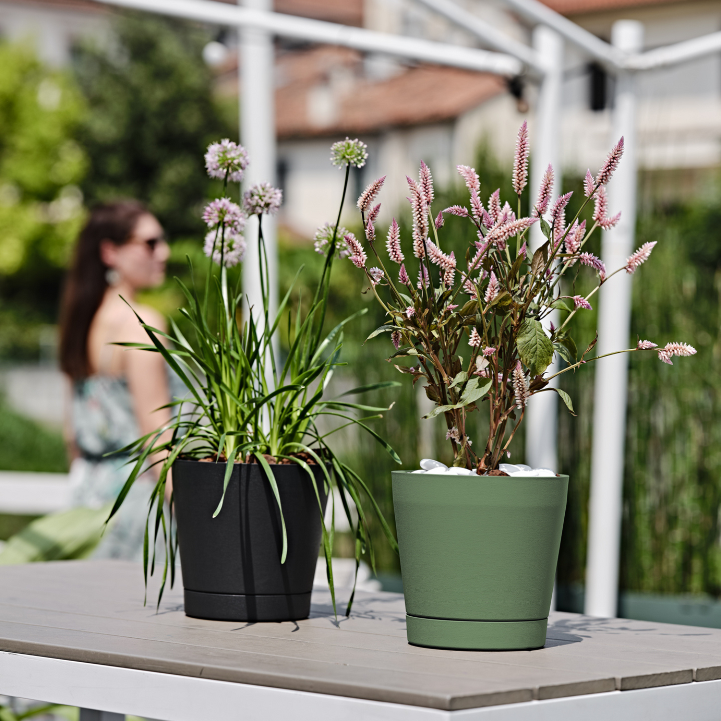 ქოთანი „ორიონი“ ⌀19/24/29სმ, მუქი ნაცრისფერი