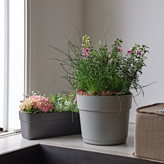 ქოთანი „ბლუმი“ ⌀19/24/29სმ, ღია ნაცრისფერი