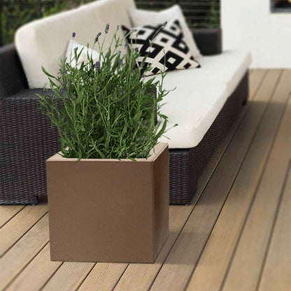 ქოთანი „სკიო კუბი" 40სმ, რძიანი ყავისფერი