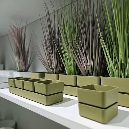 Flowerpot VELETA 9/12cm OLIVE