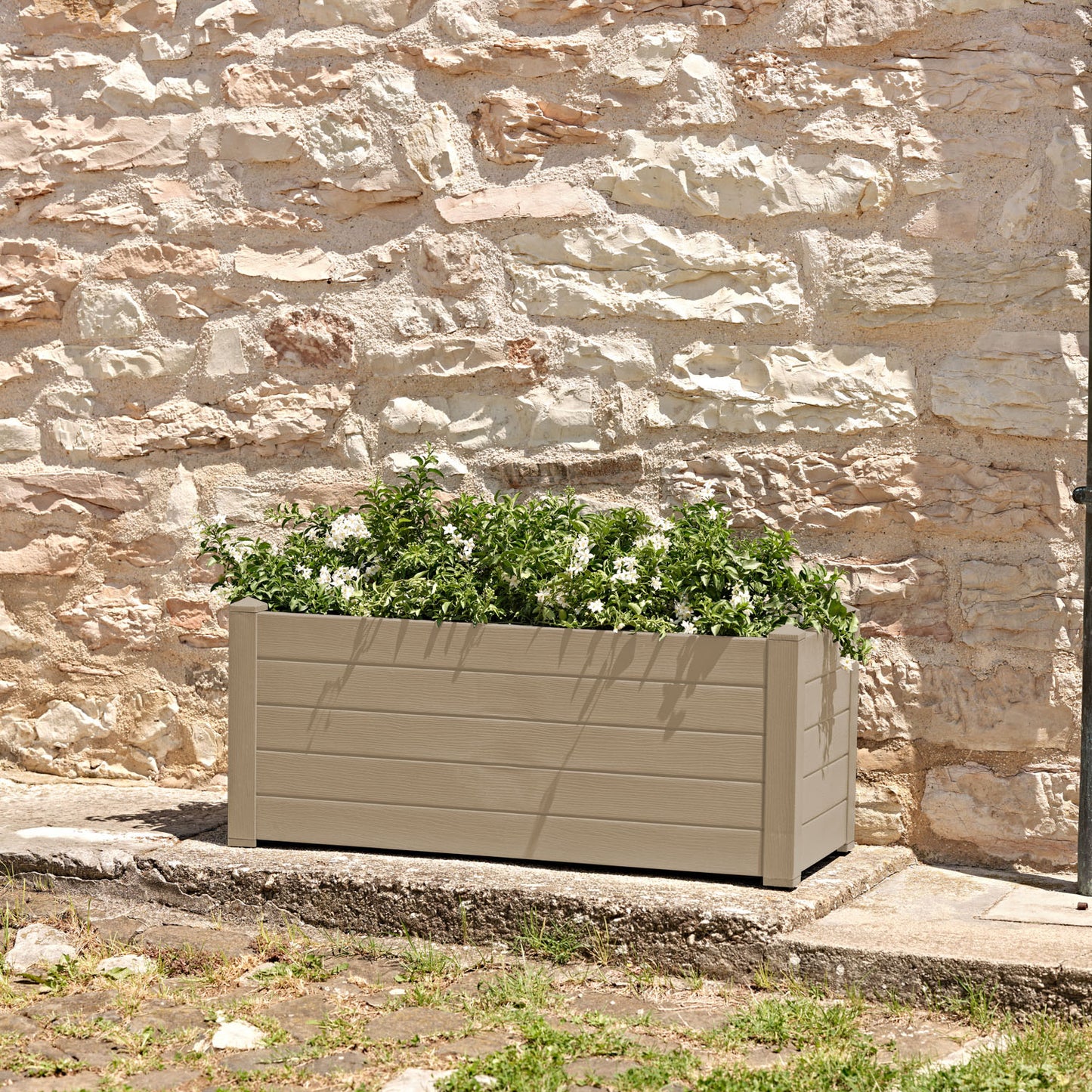 ყვავილების ქოთანი „ტრამა 002“ 100სმ, კრემისფერი