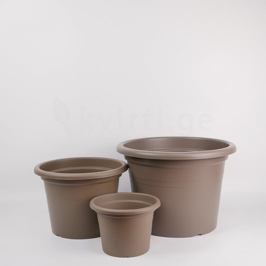 ქოთანი „ბეისიკ რაუნდი“ ⌀20/30/40/60სმ, ღია ყავისფერი