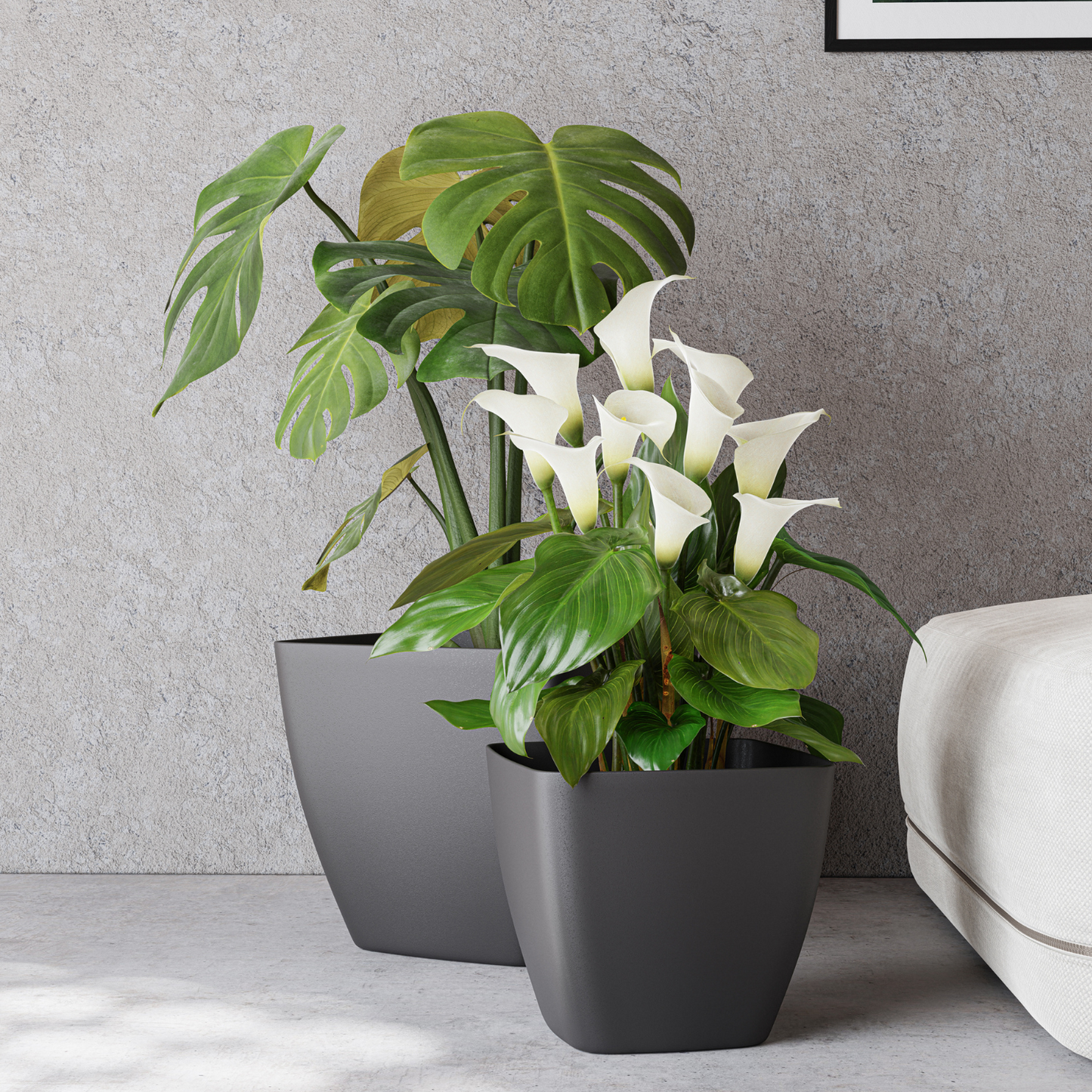 ქოთანი „ცეილონი“ 30/35სმ, მუქი ნაცრისფერი