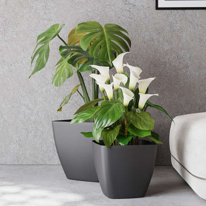 ქოთანი „ცეილონი“ 30/35სმ, მუქი ნაცრისფერი