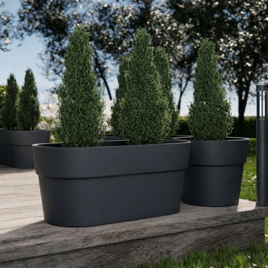 ქოთანი „სირიო“ 78სმ, მუქი ნაცრისფერი