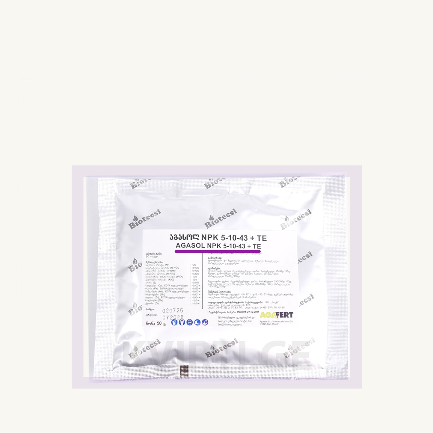 აგასოლი NPK 5-10-43+TE: მაღალკალიუმიანი სასუქი ყვავილობისთვის